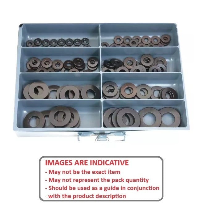 Assortment  100 Pieces  - Washers Heavy Duty Imperial Machined and Case Hardened - MBA  (Pack of 1)