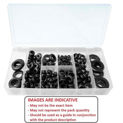 Assortment  279 Pieces  - Grommets Imperial 1/8 to 1/2 in. ID, 1/2 to 1.1/4 OD - MBA  (Pack of 1)