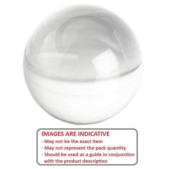 Ball    0.653 mm Synthetic Saphire - Precision Grade 25 - Clear - MBA  (Pack of 5)