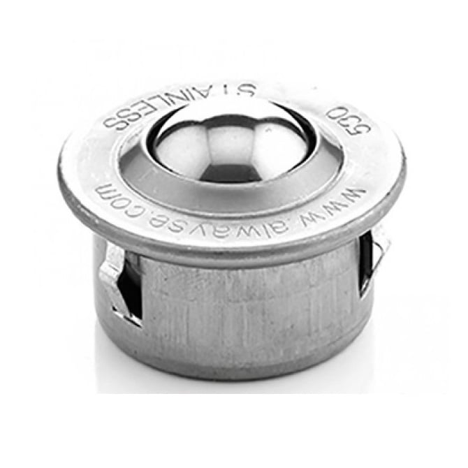 Ball Transfer   55 kg x 6.7 x 24 mm  - Standard Deep Flanged 420 Stainless and Zinc Plated Mild Steel - MBA  (Pack of 1)