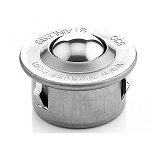 Ball Transfer  160 kg x 9.8 x 36 mm  - Standard Deep Flanged 420 Stainless and Zinc Plated Mild Steel - MBA  (Pack of 1)