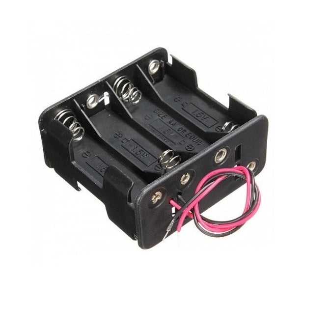 Battery Holder   58 x 60 x 30 mm  - for 8 x AA cells in 2 Rows of 4 with wires Delrin - MBA  (Pack of 20)
