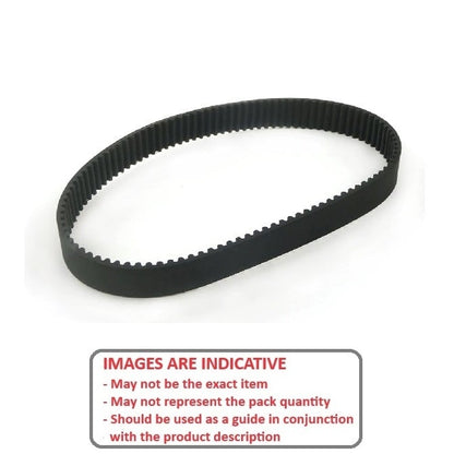 Timing Belt   37 Curved Tooth 6 mm Wide  - Metric Nylon Covered Neoprene with Fibreglass Cords - Black - 3 mm GT Curvelinear Pitch - MBA  (Pack of 1)
