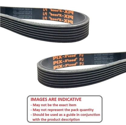 Poly Vee Belt  304.8 mm x 6 mm  - - J Section Neoprene Rubber - 6 Ribs - MBA  (Pack of 1)