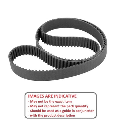 Timing Belt  115 Tooth x 15 mm Wide  - Metric Nylon Covered Neoprene with Fibreglass Cords - Black - 14 mm GT Curvelinear Active - MBA  (Pack of 1)