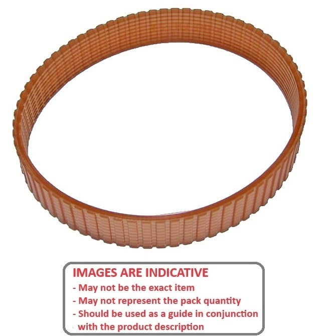 Timing Belt   64 Tooth x 10 mm Wide  - Metric Polyurethane with Steel Cords - Amber - 2.5 mm T2.5 Trapezoidal Pitch - MBA  (Pack of 1)