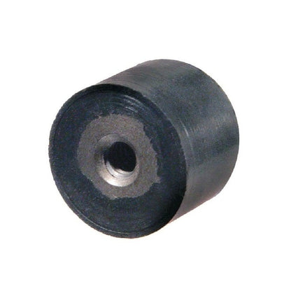 Pare-Chocs Cylindrique 19,05 x 15,875 mm - 1/4-28 UNF - Femelle Caoutchouc Néoprène - Noir - 70A - MBA (Pack de 1)