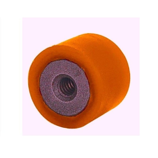 Cylindrical Bumper   38.1 x 31.75 mm - 3/8-16 UNC  - Female Polyurethane - Orange - 80A - MBA  (Pack of 1)