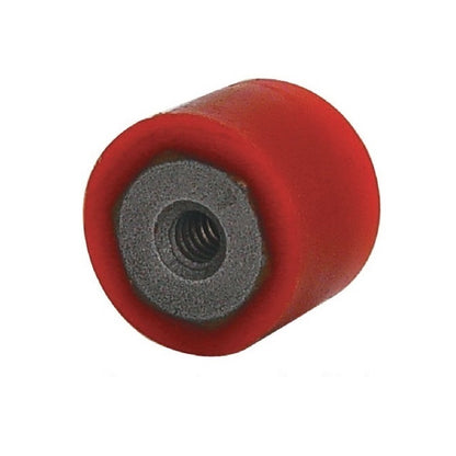 Cylindrical Bumper   25.4 x 25.4 mm - 1/4-20 UNC  - Female Polyurethane - Red - 95A - MBA  (Pack of 1)