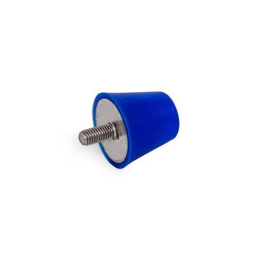Pare-Chocs Cylindrique 50,8 x 31,75mm - 3/8-16 UNC - Mâle Plat à Bords Rayés Polyuréthane - Bleu - 90A - MBA (Pack de 1)