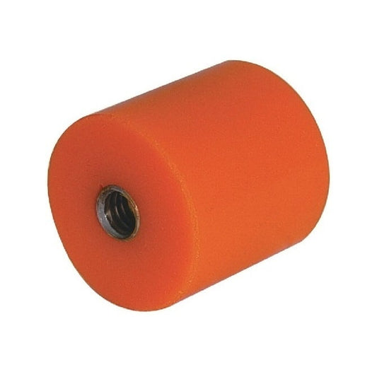 Pare-Chocs Cylindrique 50,8 x 31,75 mm - 3/8-16 UNC - Femelle Polyuréthane - Orange - 80A - MBA (Pack de 1)