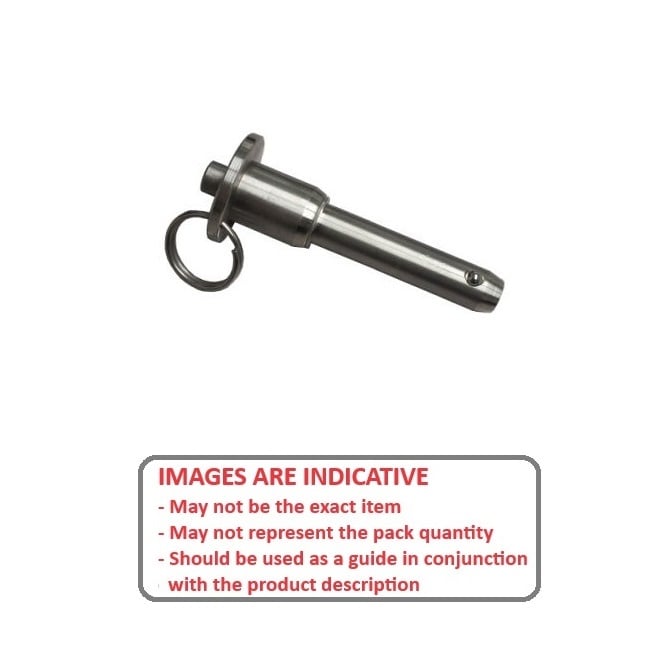 Ball Lock Pin    9.53 x 76.20 mm Stainless 17-4PH with Aluminium Handle - Button Handle - MBA  (Pack of 1)