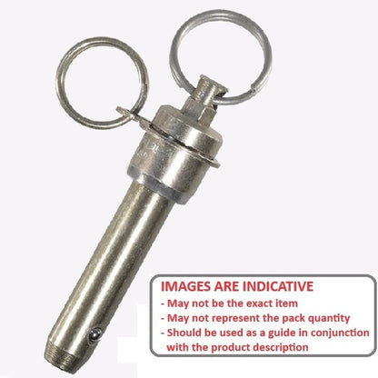 Ball Lock Pin    9.53 x 50.80 mm Stainless 17-4PH with Aluminium Handle - Ring Handle Double Acting - MBA  (Pack of 1)