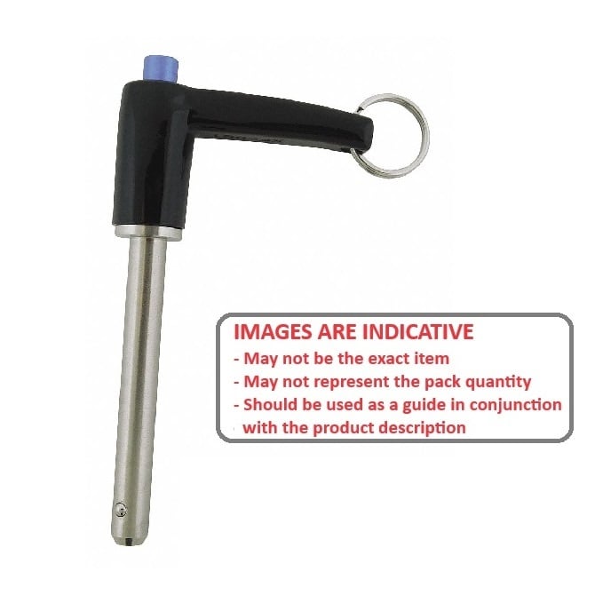 Ball Lock Pin   12.70 x 25.4 mm Stainless 17-4PH - L-Handle Industrial - MBA  (Pack of 1)