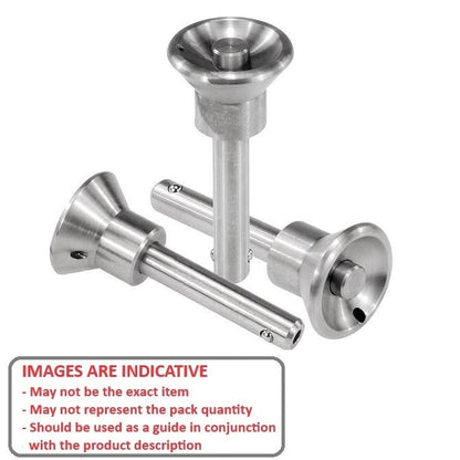 Ball Lock Pin    4.76 x 25.4 mm Stainless 304 Grade - Recessed Head - MBA  (Pack of 1)