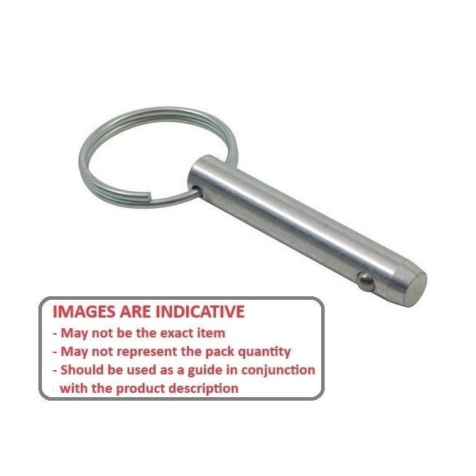 Ball Lock Pin    6.35 x 25.4 mm Stainless 316 Grade - Keyring Style - MBA  (Pack of 2)