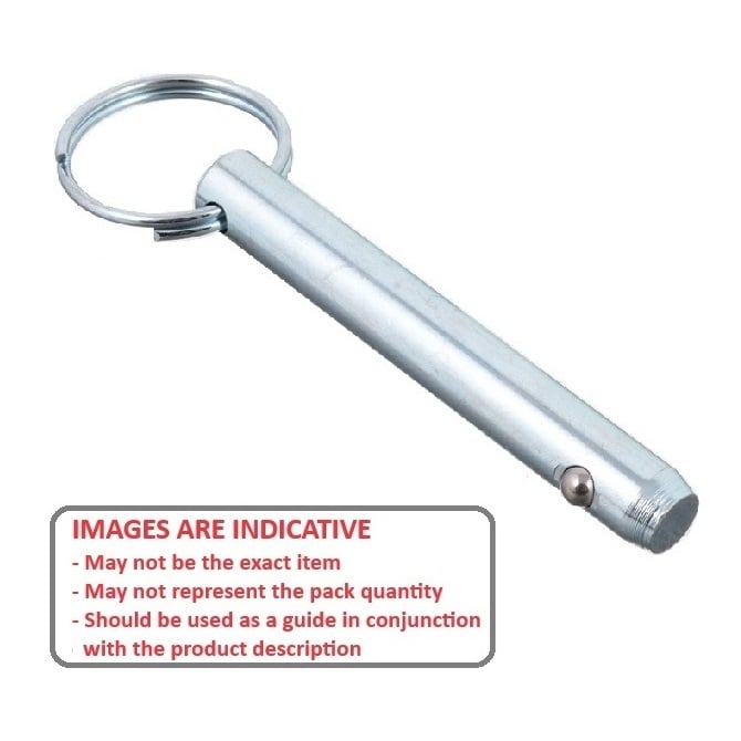 Ball Lock Pin    4.76 x 12.70 mm Carbon Steel - Keyring Style - MBA  (Pack of 1)