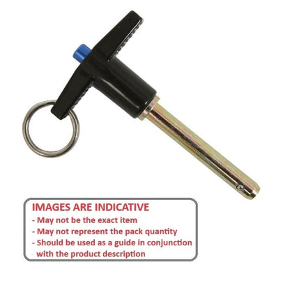 Ball Lock Pin   10 x 25 mm Alloy Steel with Aluminium Handle - Tee Handle Industrial - MBA  (Pack of 1)