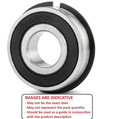 Ball Bearing    6.35 x 15.875 x 4.978 mm  - Snap Ring Chrome Steel - MC3 - Standard - Sealed - Ribbon Retainer - MBA  (Pack of 5)