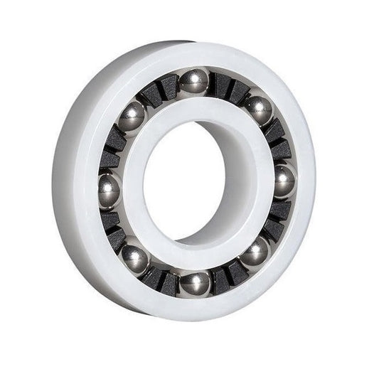 Plastic Bearing   12 x 37 x 12 mm  - Ball Acetal with 302 Stainless Balls - Plastic - Ribbon Retainer - KMS  (Pack of 5)