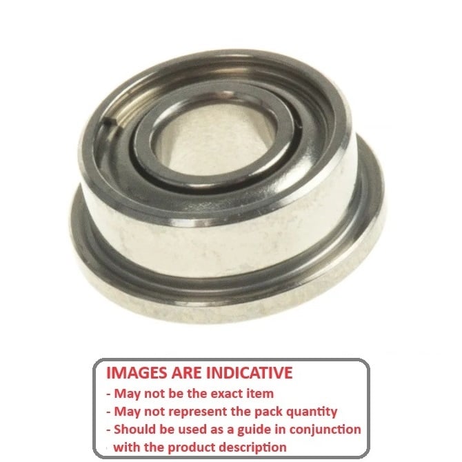 Ball Bearing    2.381 x 7.938 x 3.571 mm  - Flanged Stainless 440C Grade - Abec 5 - MC34 - Standard - Shielded / Filmoseal with Light Oil - MBA  (Pack of 20)