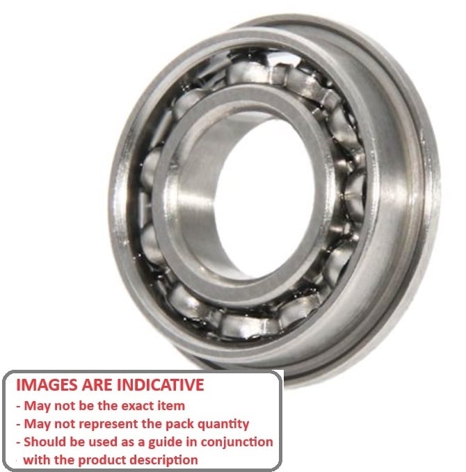 Ball Bearing    1.5 x 5 x 2 mm  - Flanged Chrome Steel - Abec 1 - MC3 - Standard - Open - MBA  (Pack of 43)