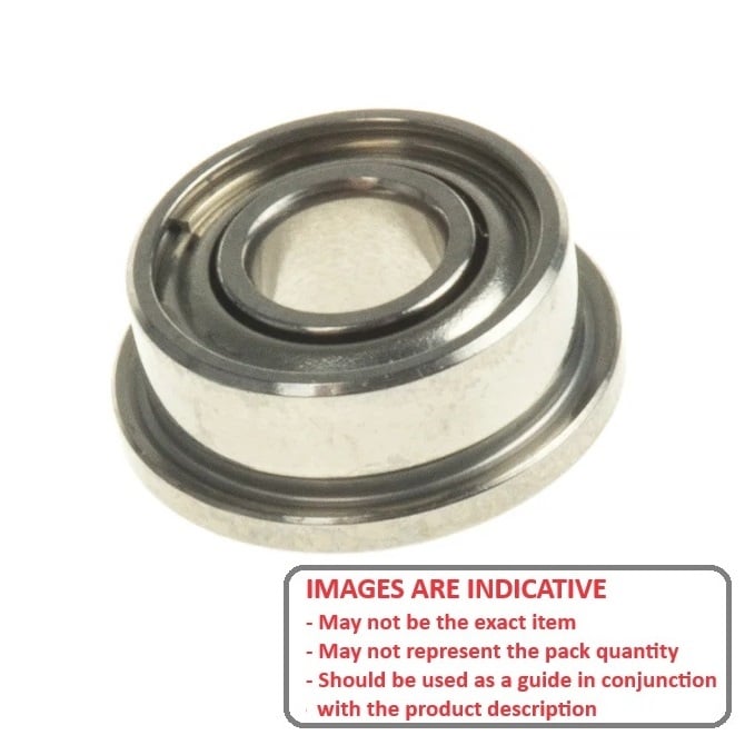 Ball Bearing    1.397 x 4.763 x 2.779 mm  - Flanged Stainless 440C Grade - Abec 7 - MC34 - Standard - Shielded with Light Oil - Ribbon  - MBA  (Pack of 40)