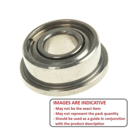 Ball Bearing    4.763 x 9.525 x 3.175 mm  - Flanged Stainless 440C Grade - Abec 7 - MC3 - Standard - Shielded with Light Oil - MBA  (Pack of 1)