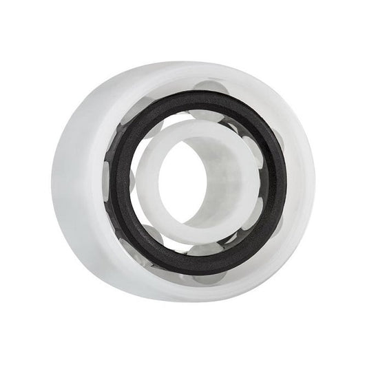 Plastic Bearing    6.35 x 15.875 x 9.525 mm  - Double Row Ball Acetal with Glass Balls - Plastic - Ribbon Retainer - KMS  (Pack of 1)