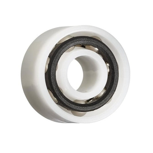 Plastic Bearing   12.7 x 34.925 x 11.113 mm  - Double Row Ball Acetal with 316 Stainless Balls - Plastic - Ribbon Retainer - KMS  (Pack of 1)