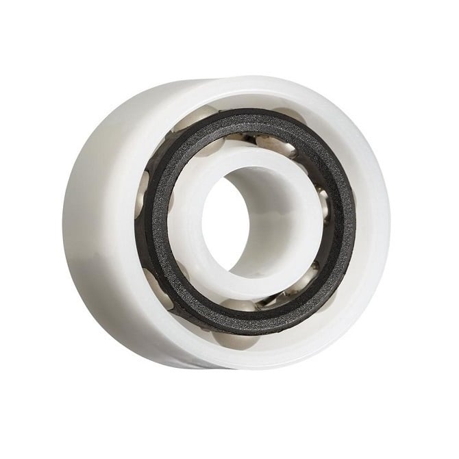 Cuscinetto in plastica 6,35 x 15,875 x 9,525 mm - Acetalica a doppia fila di sfere con sfere in acciaio inossidabile 316 - Plastica - Fermo del nastro - KMS (confezione da 1)