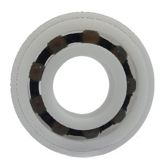Plastic Bearing    3.175 x 12.7 x 3.969 mm  - Flanged Acetal with Glass Balls - Plastic - Ribbon Retainer - KMS  (Pack of 1)
