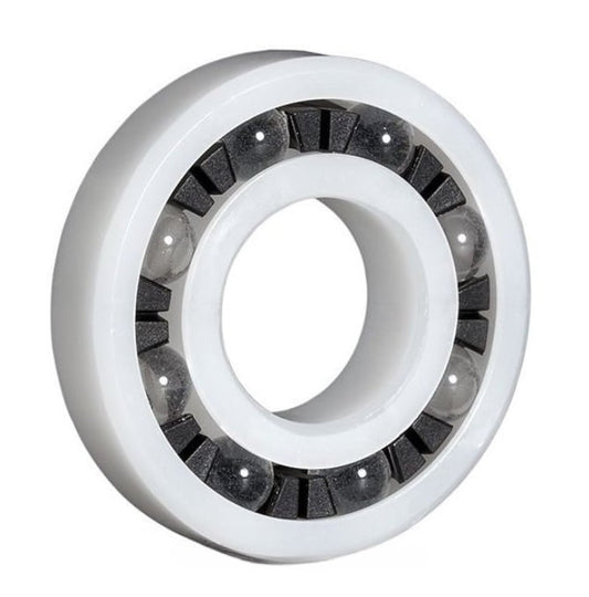Plastic Bearing   17 x 40 x 12 mm Acetal with Glass Balls - Plastic - Ribbon Retainer - KMS  (Pack of 10)