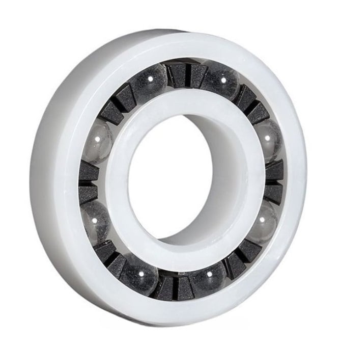 Plastic Bearing    5 x 16 x 5 mm Acetal with Glass Balls - Plastic - Ribbon Retainer - KMS  (Pack of 25)