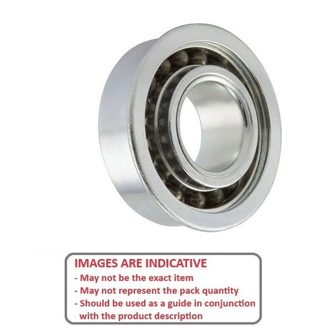 Ball Bearing    1.191 x 3.967 x 1.588 mm  - Flanged Extended Inner Stainless 440C Grade - Abec 5 - MC34 - Standard - Open Lightly Oiled - Ribbon Retainer - MBA  (Pack of 20)