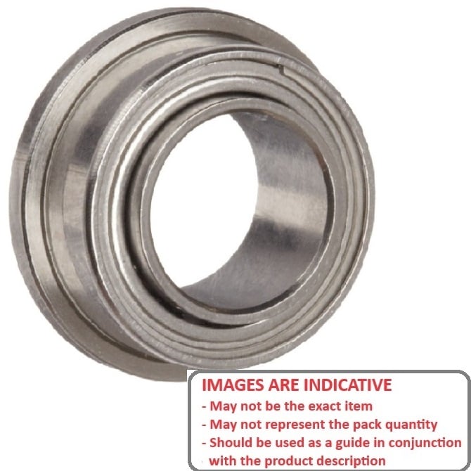Ball Bearing    7.938 x 17.480 x 5.740 mm  - Flanged Extended Inner Chrome Steel - Economy - Shielded - Standard Retainer - ECO  (Pack of 1)