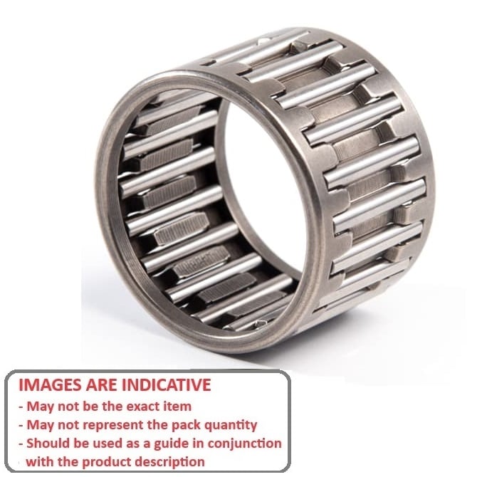 Needle Roller Bearing   18 x 24 x 13 mm  - Cage with Rollers Carbon Steel - MBA  (Pack of 1)