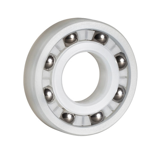 Plastic Bearing   15.875 x 28.575 x 6.35 mm  - Ball PVDF with 316 Stainless Balls - Plastic - Ribbon Retainer - MBA  (Pack of 1)