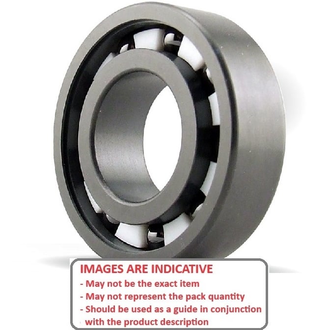 Ceramic Bearing    3 x 7 x 3 mm  - Ball Ceramic Si3N4 - MC34 - Standard - Grey - Open and Greased - PEEK Retainer - MBA  (Pack of 10)