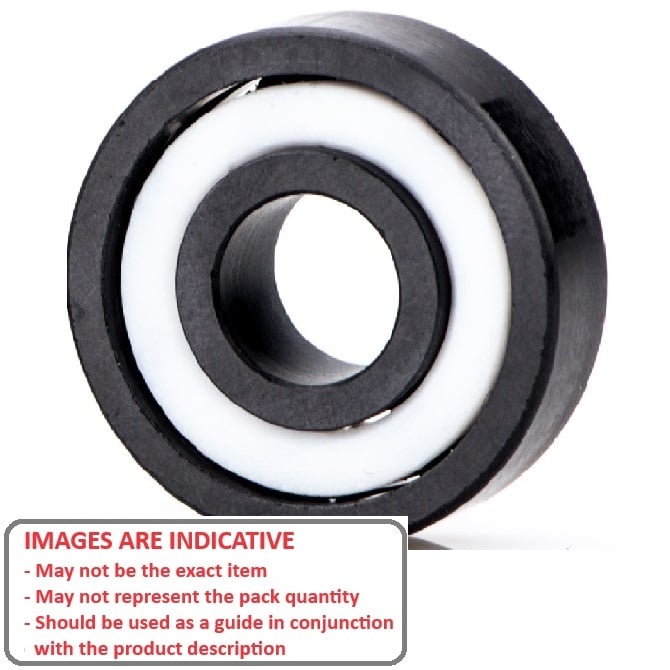Ceramic Bearing    3.175 x 9.525 x 3.969 mm  - Ball Ceramic Si3N4 - MC34 - Standard - Grey - Sealed without Lubricant - PEEK Retainer - MBA  (Pack of 50)