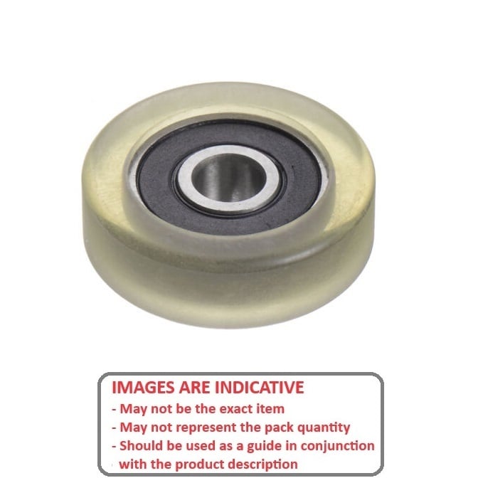 Pressure Roller Bearing   12 x 4 x 4 mm  -  Stainless 440C with Urethane OD - Natural - 90 Duro - MBA  (Pack of 1)