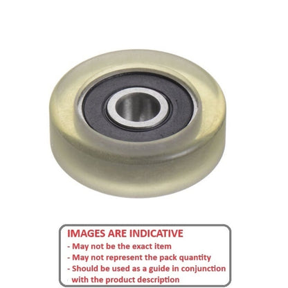 Pressure Roller Bearing   16 x 5 x 5 mm  -  Chrome Steel with Urethane OD - Natural - 90 Duro - MBA  (Pack of 1)