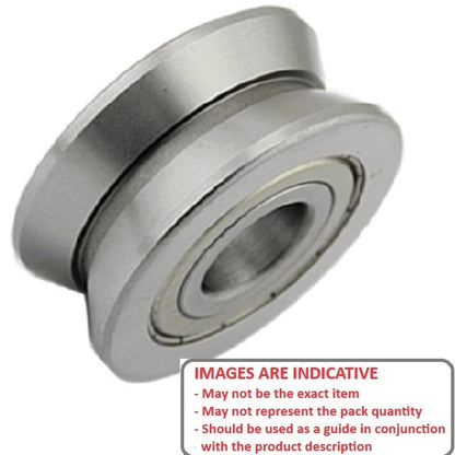 Vee Groove Profile Bearing    8 x 22 x 7 mm  - V Groove Profile Chrome Steel - 3D Printer Parts - ECO  (Pack of 1)