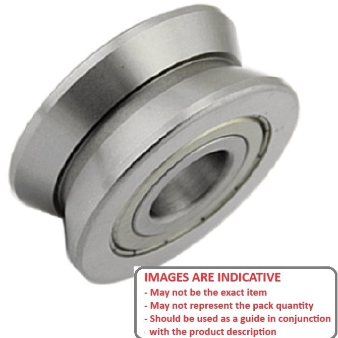 Vee Groove Profile Bearing    4 x 14 x 5 mm  - V Groove Profile Chrome Steel - 3D Printer Parts - ECO  (Pack of 1)