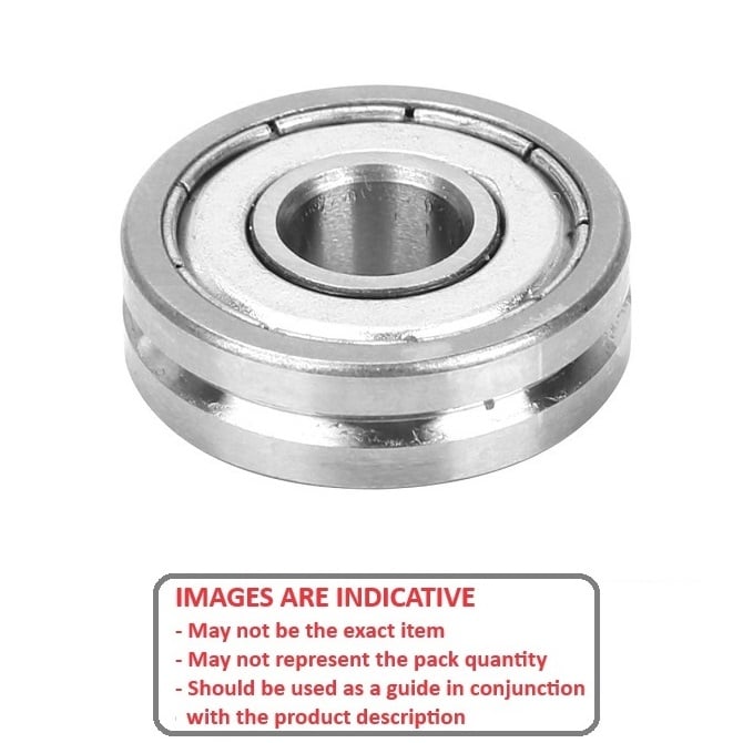 Vee Groove Profile Bearing    5 x 16 x 5 mm  - V Groove Profile Chrome Steel - 3D Printer Parts - ECO  (Pack of 2)