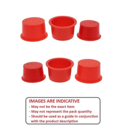 Bungs    for 4.12mm ID or 1.85mm OD  - Bungs and Caps - Reversible - Round - Red - MBA  (1 Pack of 100 Per Box)