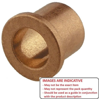 Bush    3 x 6 x 2.5 mm  - Flanged Bronze SAE841 Sintered - Tight ID - Loose OD - MBA  (Pack of 1)