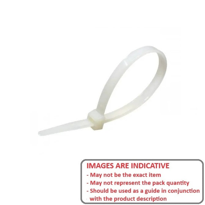 Cable Tie  368 x 7.6 mm  - UV Resistant - Natural - MBA  (Pack of 100)