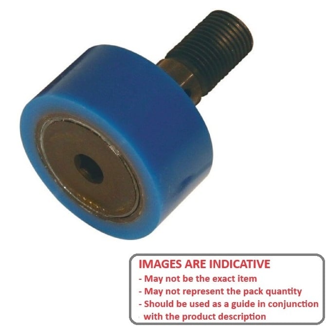 Roller Type Cam Follower   44.45 x 22.225 x 15.875 mm  -  Steel with Urethane Cover - MBA  (Pack of 1)