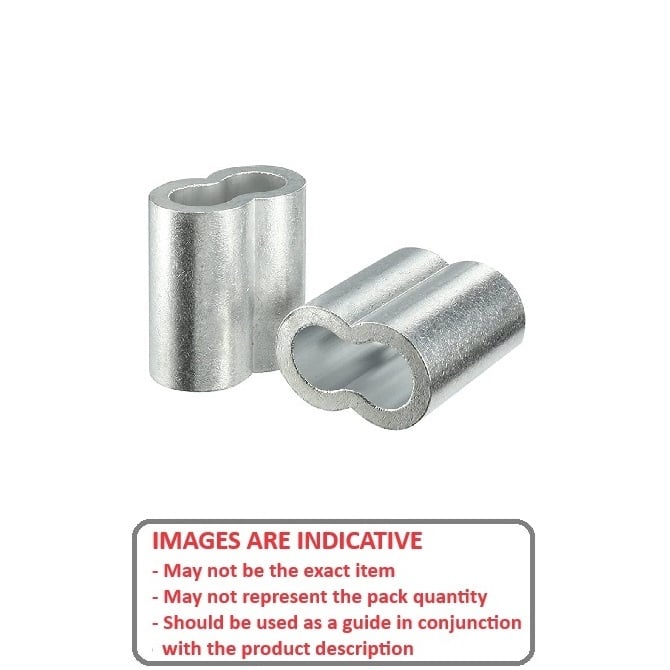 Cable Attachment    1.59 x 8.33 mm  - Loop Sleeves Zinc Plated Copper - MBA  (Pack of 10)